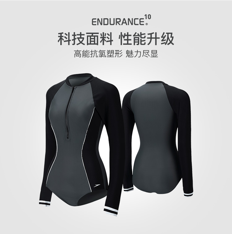 Áo tắm Speedo Phụ nữ chuyên nghiệp Xiêm Thời trang Khâu Bóng chày Sọc Một nửa Zipper Áo tắm dài tay - Bộ đồ bơi One Piece đồ bơi nữ liền thân dài tay quần dài