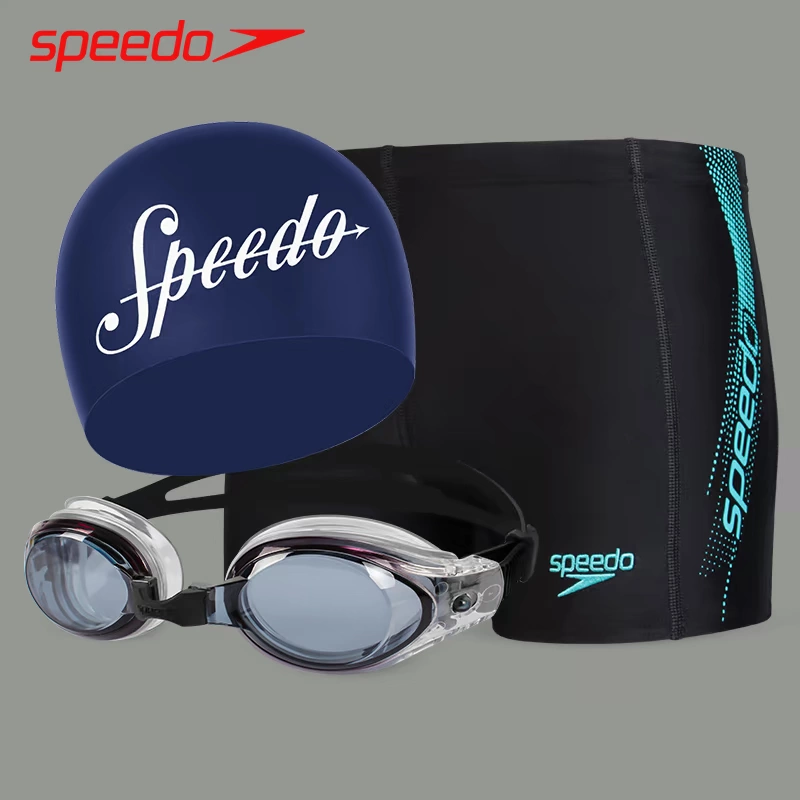 Quần bơi Speedo quần bơi nam kích thước lớn làm khô nhanh quần boxer chuyên nghiệp kính bơi kính bơi nắp thiết bị ba mảnh - Nam bơi đầm