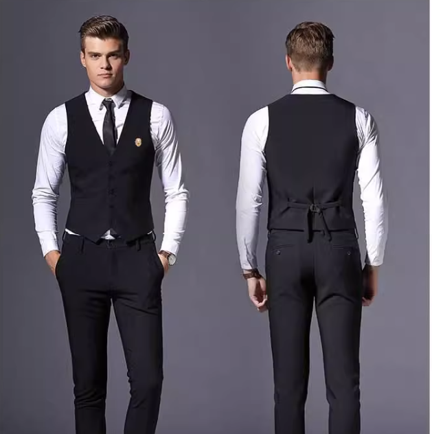 Костюм, жилет мужской в английском стиле, корейский стиль, slim fit
