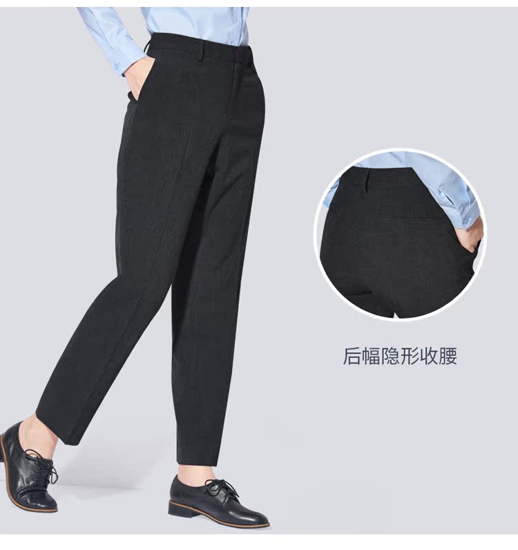 Suit quần nữ chân Hàn Quốc phiên bản Slim chuyên nghiệp mặc quần yếm mỏng mới mặc quần OL giản dị màu xám - Khởi động cắt thời trang nữ trung niên
