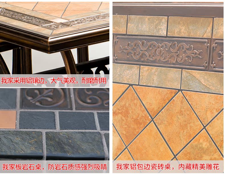 Bàn ghế ngoài trời đúc nhôm bàn đá cẩm thạch ngoài trời bộ bàn ghế sân thượng