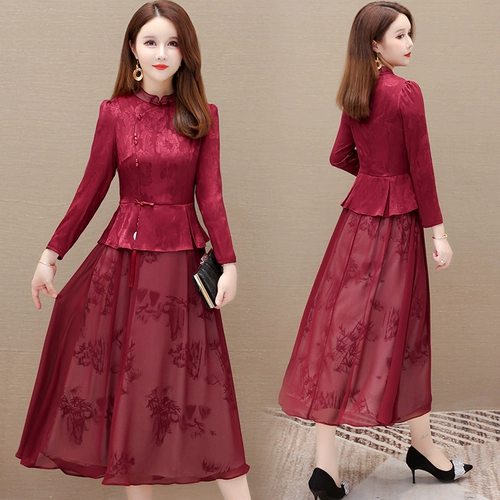 Свадебное платье, осеннее элитное ципао для матери, коллекция 2023, в западном стиле