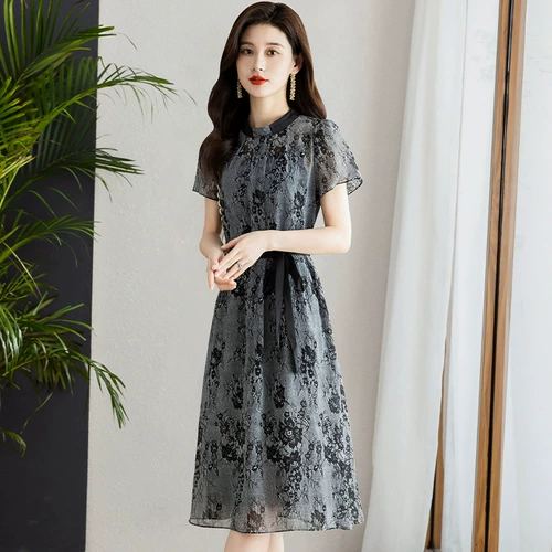 Шифоновый летний комплект, юбка, легкий роскошный стиль, изысканный стиль