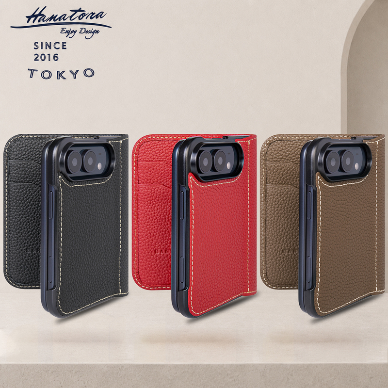 Hanatora Flower Tiger Is Suitable for iPhone Duo Foldable Screen Phone Case, Genuine Leather Flip Cover, New Apple Leather Case, Anti-Drop, Business Full-Cover Card Holder, High-End Card Insertion, Premium Feel, Men's and Women's Models