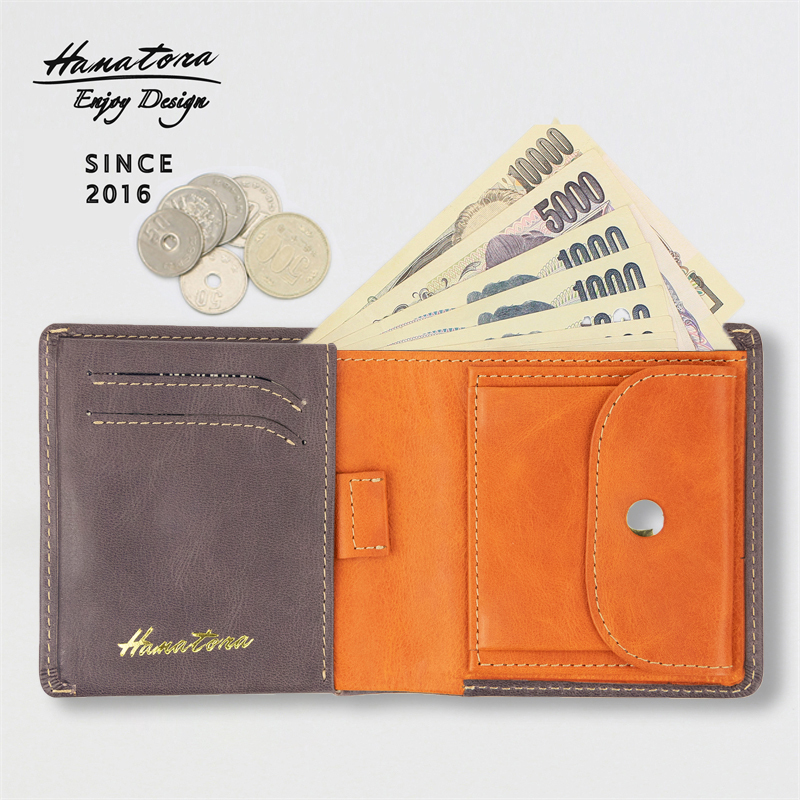 Flower Tiger Wallet, Japanese Style, Genuine Leather, Short Style, Handmade, Niche Coin Purse, Men's Card Holder, All-In-One Bag, Gift for Boyfriend, Trendy Brand