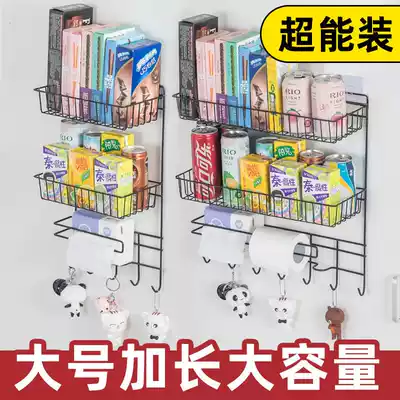 Snack rack Net red snacks storage wall storage college students bedside hanging basket refrigerator side hanging wall multi-layer storage