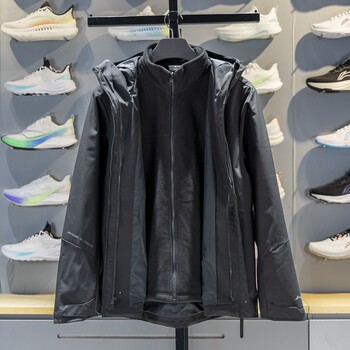 Li Ning Men's 3-in-1 Sports Windbreaker 2025 New Product Fleece-Lined Warm Water-Repellent Loose Jacket Awbv089