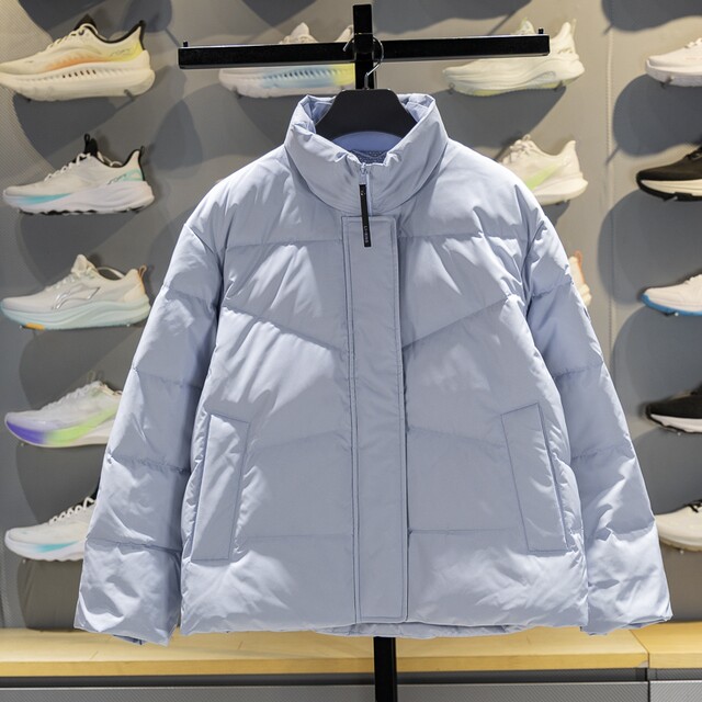 Li Ning warm standing collar short women's down jacket