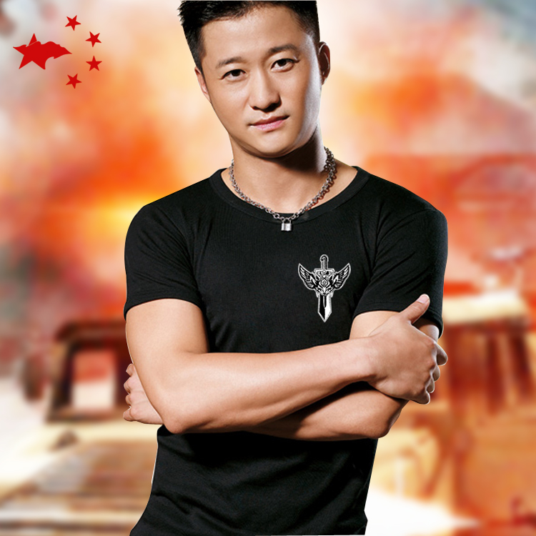 Wu Jing war wolf 2 the same short-sleeved special forces tactical round-neck T-shirt war wolf movie memorial short-sleeved