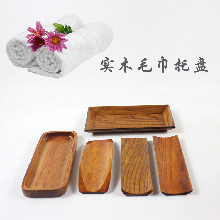 Solid Wood Towel Tray Wooden Napkin Holder Tea Towel Mat Napkin Wooden Plate Tea Towel Holder Hotel Catering Wooden Plate