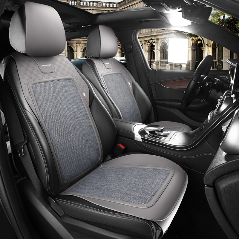 Car Seat Cushion, Suitable for All Seasons, Linen Seat Cover, Small Waist Summer Cooling Pad, Half-Cover Seat Cover, Ice Silk Ventilated Seat Cushion