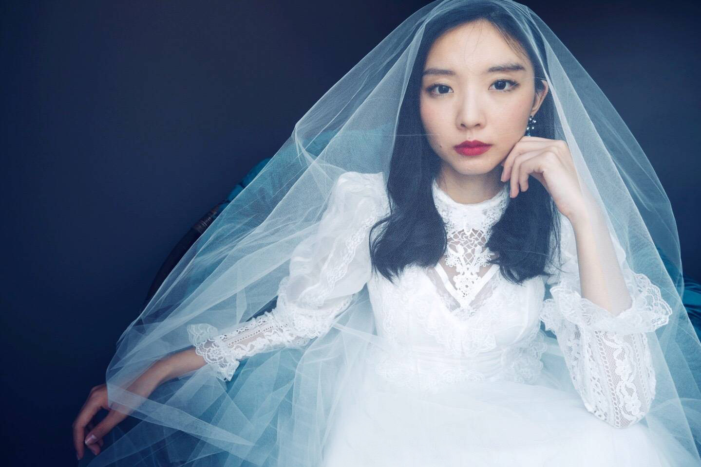 New Korean-style bridal head yarn ultra-long trailing minimalist nude yarn 100 lap head accessories wedding dresses supersensual yarn brigade pat