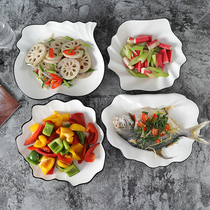 Household plate Ceramic dish Creative net red tableware soup plate Microwave oven breakfast shaped plate Fruit snack plate