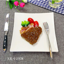 8 inch Western shallow plate creative tableware inventory heart flat plate Hotel plate household plate Ceramic plate