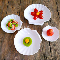Creative Western food plate Hotel tableware Pure white European ceramic plate Household cake dessert plate Shaped plate