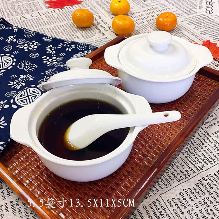 Tai gốm trắng tinh, nước, hầm, mực, vây, tráng miệng, hầm, thuốc bổ, thuốc, trứng hấp, khách sạn, bộ đồ ăn, súp dĩa nhỏ