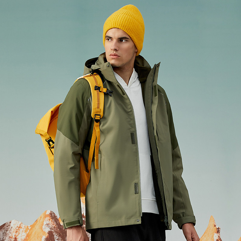 TECHCTOP EXPLORE OUTDOOR SUBMACHINE CLOTHING MEN'S DEFENSE CHILLING THREE-IN-ONE ANTI-SPLASH WATER LARGE SCALE CODE WINDPROOF MOUNTAINEERING SUIT JACKET WOMEN'S WINTER