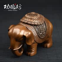 Gongde Fang incense burner pure copper household large creative gift ornaments sandalwood pan incense burner Zen purple copper aromatherapy