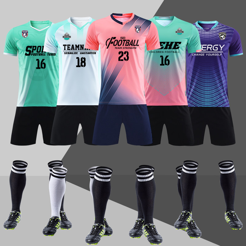 Football clothes suit men's custom children's football sportswear competition uniforms short sleeves training clothes football jersey