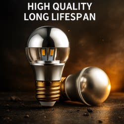 Edison Shadowless Led Semi-Silver-Plated Reflector Light Bulb E27 Screw-Mount Semi-Silver-Plated Dragon Ball Bulb Decorative Light Source