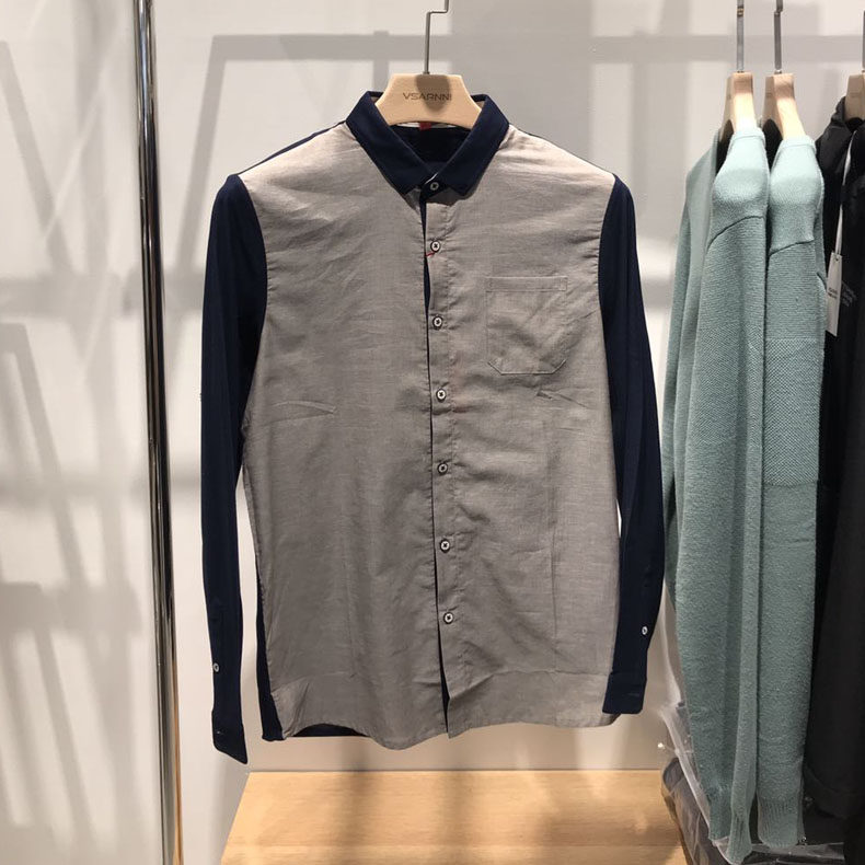 Clear Barn Vibe Family Special Cabinet Men Casual Splicing Pure Cotton Sashimi T-shirt