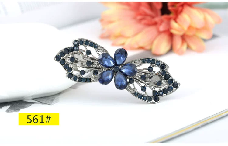 Nhật Bản và Hàn Quốc kẹp tóc trên clip ngang clip mùa xuân clip retro hoang dã thanh lịch rhinestone đĩa tóc thanh lịch kẹp tóc trang sức phụ kiện tóc nữ