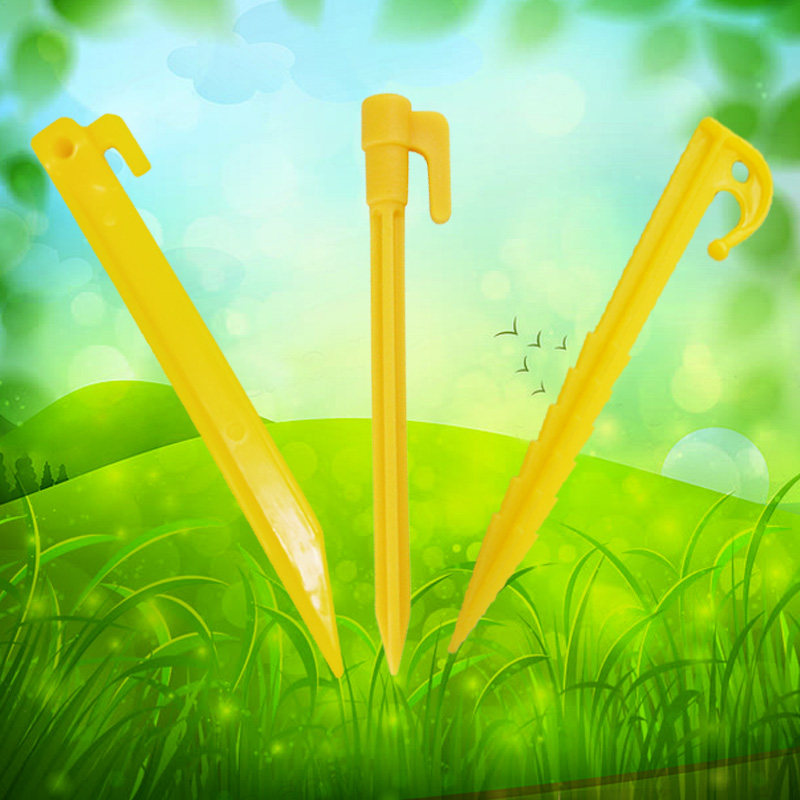 Tent ground nails windproof fixed nails bold and lengthened outdoor pull rope plastic sky curtain ground nails beach nails three-edged 30cm