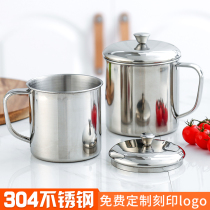 304 stainless steel cup with lid tea jar tea cup thick mouth Cup student kindergarten childrens water Cup