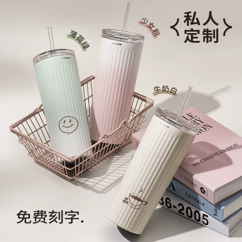 Ваноу straw, высококачественное стекло, керамическая вместительная кофейная подкладка(лайнер) со стеклом