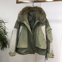 Anti-season clearance down jacket womens short Korean version of loose white duck down big hair collar Pike 2020 new special sale Winter