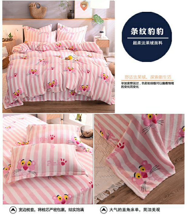 Nhung nhung bốn mảnh dày mùa đông Fale nhung hai mặt chăn trải giường flannel ấm áp ba mảnh bộ drap giường