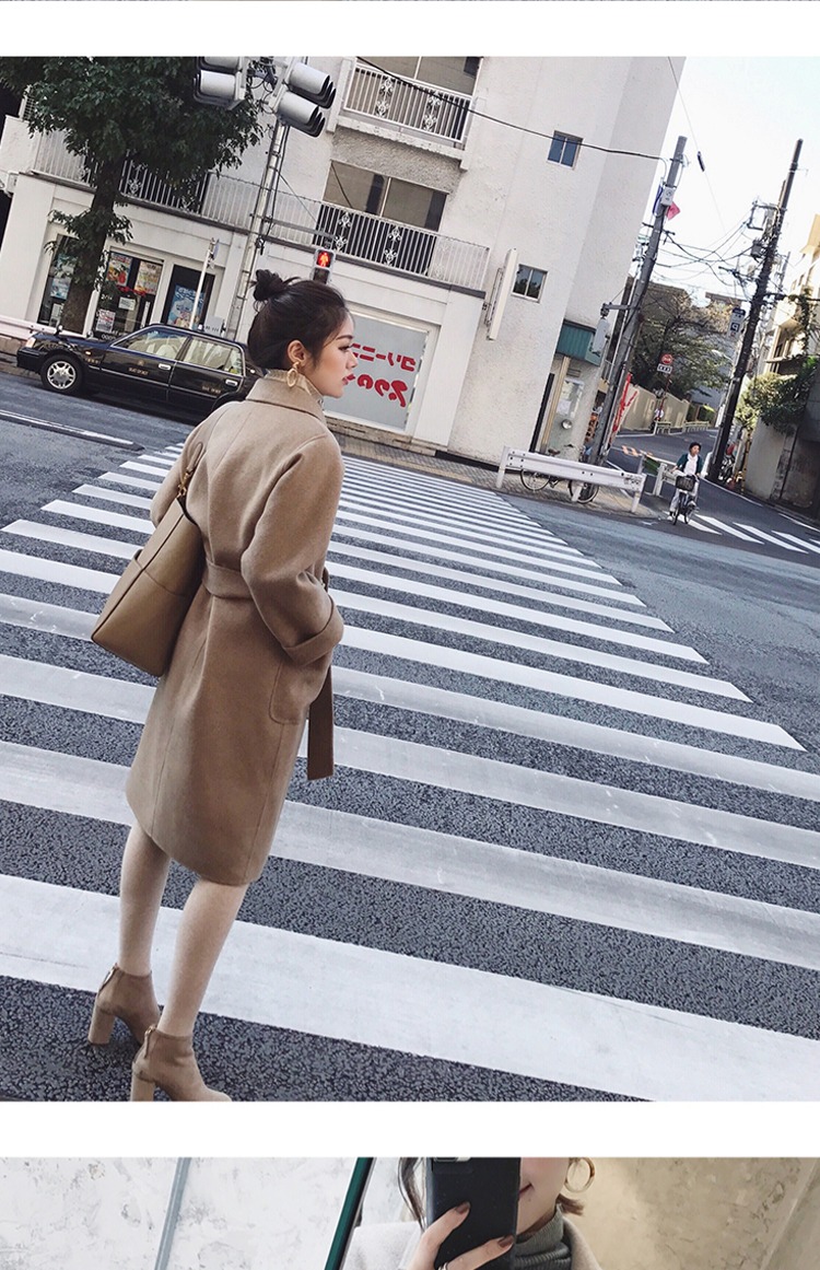 2018 phổ biến mùa đông mới người đàn ông nhỏ lỏng dài phần thủ công áo khoác hai mặt Hepburn áo khoác len nữ mẫu áo khoác nữ đẹp