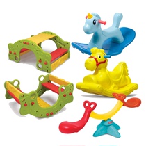 Gauswei Baby Trojan Children Shake Horsery Kindergarten Thicking Plastic Baby Toy Gift Playground Shake Horse