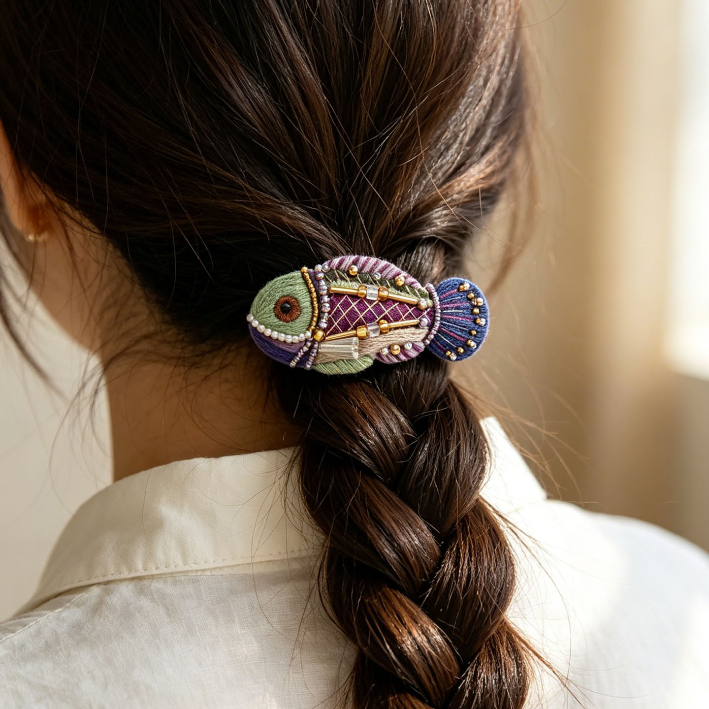 Fangyangban Dopamine Fish Hair Clip Embroidery DIY - Thumbnail 3
