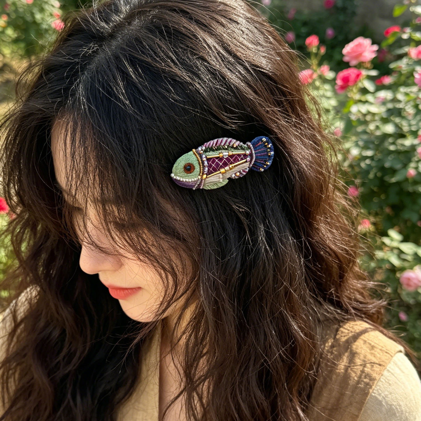 Fangyangban Dopamine Fish Hair Clip Embroidery DIY - Thumbnail 5