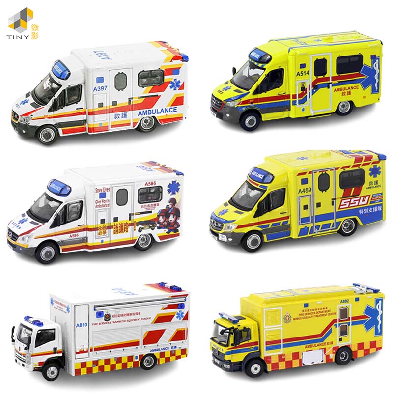 Tiny Microfilm Hong Kong Fire Department Ambulance Atego Fire Rescue Ambulance Series 1/76 Alloy Car Model Tiny Microfilm Hong Kong Fire Department Ambulance Atego Fire Rescue Ambulance Series 1/76 Alloy Car Model