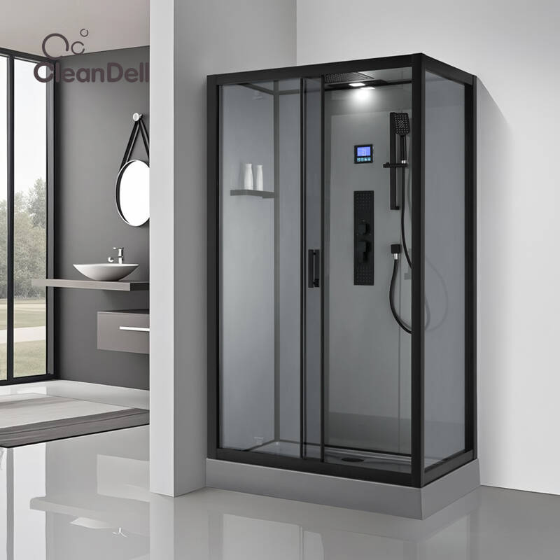 Glue-Free Integrated Shower Room with Bluetooth, Quick Installation, No Drilling Required, Kanglida High-End Rectangular Shower Room, Arc-Shaped Fan