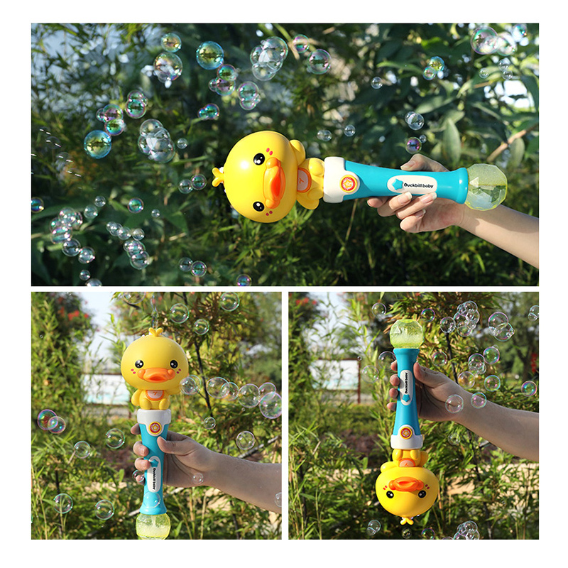 Bubble stick yellow duck small electric children's toy hand-held new watertight automatic net red large cartoon fairy