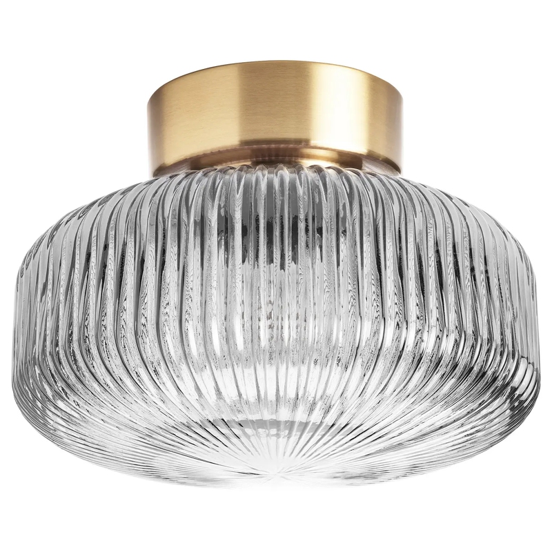 Ikea Solklint Ceiling Light Brass/Grey Transparent Glass 27cm Ikea Solklint Ceiling Light Brass/Grey Transparent Glass 27cm