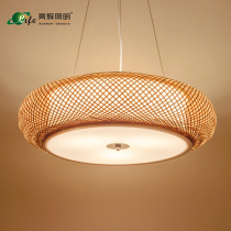 Japanese restaurant chandelier Chinese bamboo woven living room bedroom lamp creative Chinese style bamboo weaving tea room Zen lamps