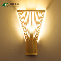 Japanese wall lamp bamboo Zen Southeast Asia hotel living room bedroom bedside lamp new Chinese antique Inn lamp