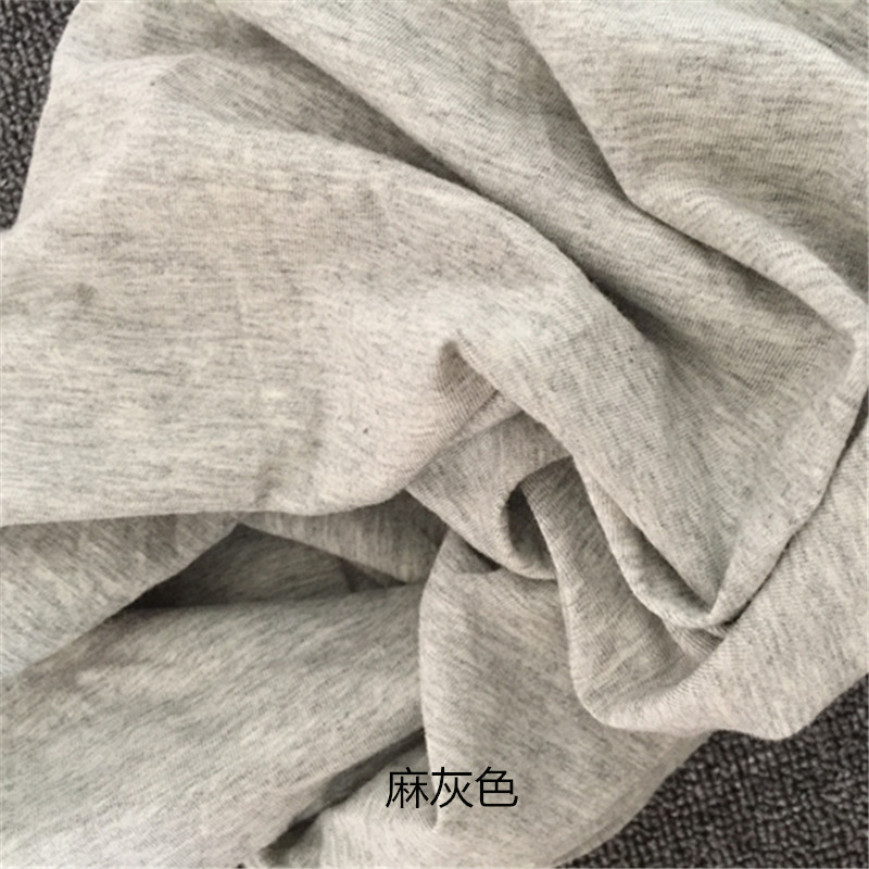 Lycra bông ngắn tay áo T-shirt mùa thu quần áo vải mùa hè bông căng đan vải màu rắn bên cạnh da - Vải vải tự làm vải linen thô