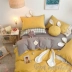 Công chúa phong cách cotton bốn mảnh cotton lưới đỏ chăn bao gồm giường sinh viên ký túc xá giường đơn ba mảnh - Bộ đồ giường bốn mảnh chăn đệm Bộ đồ giường bốn mảnh