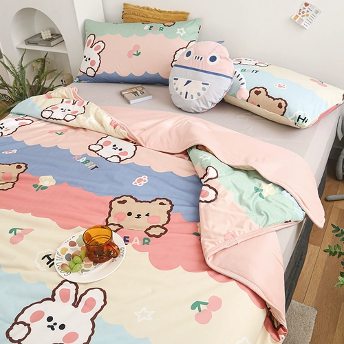 Хлопковое летнее одеяло, тонкое детское мультяшное прохладное одеяло