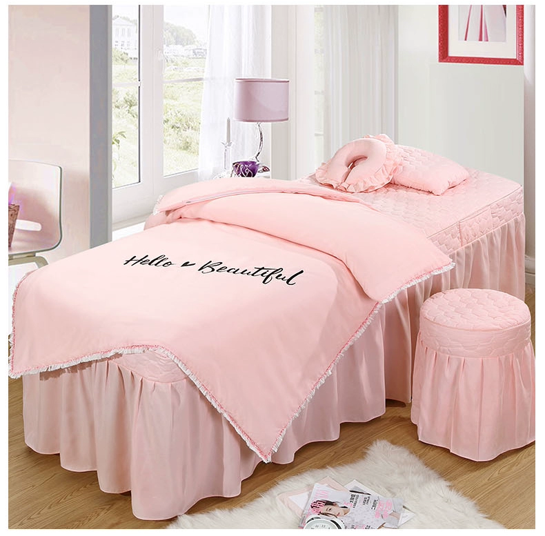 Khăn trải giường gia đình bốn phong cách châu Âu bộ vẻ đẹp tối giản salon giường Body Massage Therapy comforter Collet gia đình bốn có thể được tùy chỉnh - Trang bị tấm