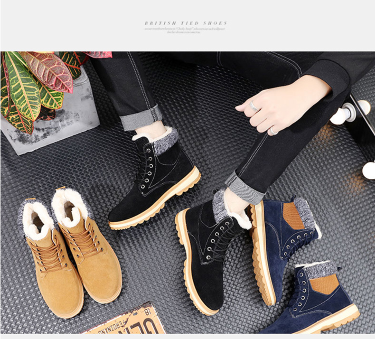 Giày tuyết đông nam mùa đông nam cộng với nhung ấm áp đôi giày nam sinh viên hoang dã Giày cotton trong ống Martin shop giầy