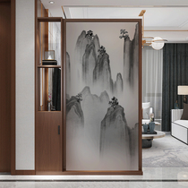 Chinese screen partition living room art glass porch decoration small apartment light luxury barrier home ink landscape painting