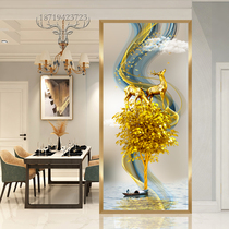 Art glass partition screen custom background wall living room entrance transparent simple modern fashion fortune tree Elk