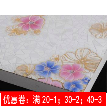 60*120 soft glass color PVC crystal tablecloth waterproof, oil-proof, anti-scalding, wash-free golden table mat, crystal version