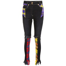 Джинсы женские versace范思哲女士牛仔裤弹力棉修身拼接时尚 a81083a227835